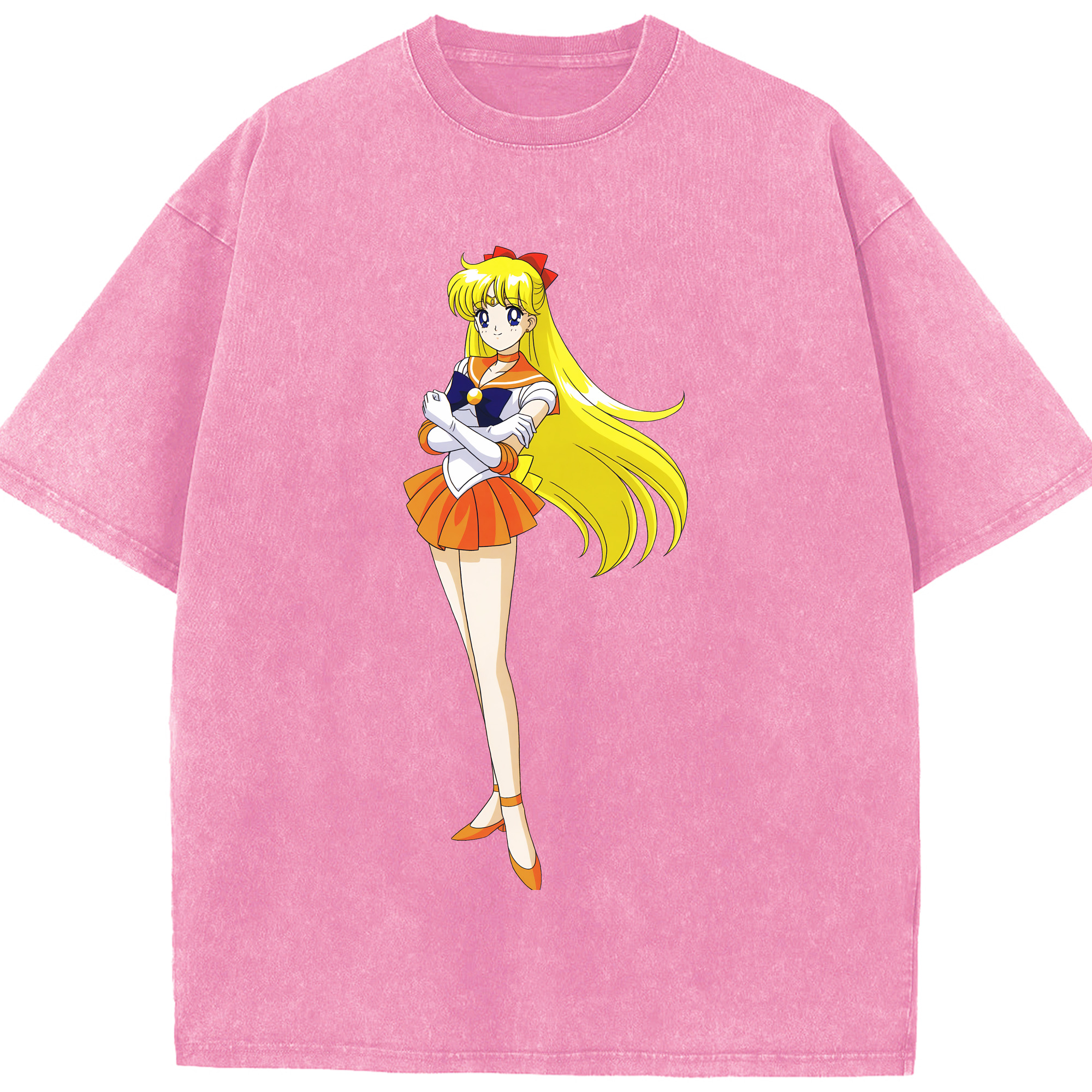（画像用） 美少女戦士セーラームーン 愛野 美奈子 あいの みなこ Sailor Moon Aino Minako 綿100% ヴィンテージ風 半袖Tシャツ（フロントプリント）